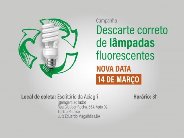 Campanha de descarte correto de lâmpadas acontece nesta quinta (14/03)